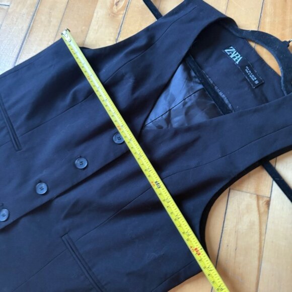 Zara Sz Z Black Classic Elegant Minimalist Vest - Picture 5 of 8